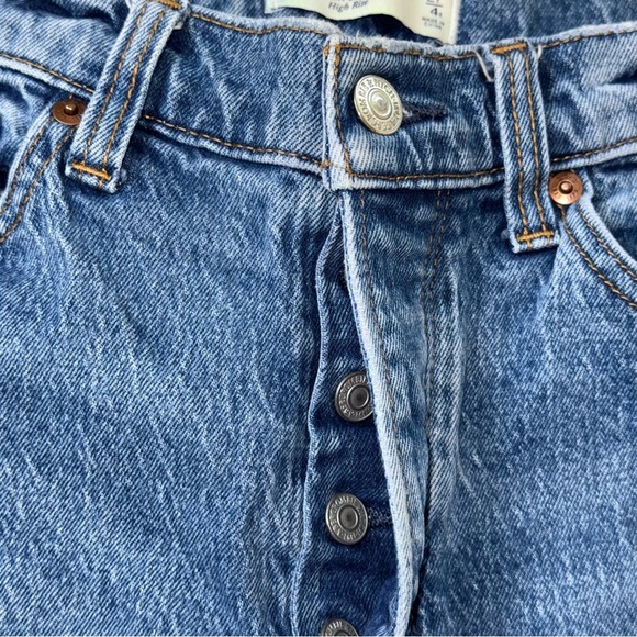 Abercrombie & Fitch The Dad High Rise Denim Jeans Medium Wash straight leg - Picture 7 of 13